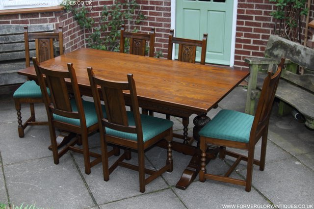 Image 14 of OLD CHARM LIGHT OAK KITCHEN DINING TABLE & SIX CHAIRS