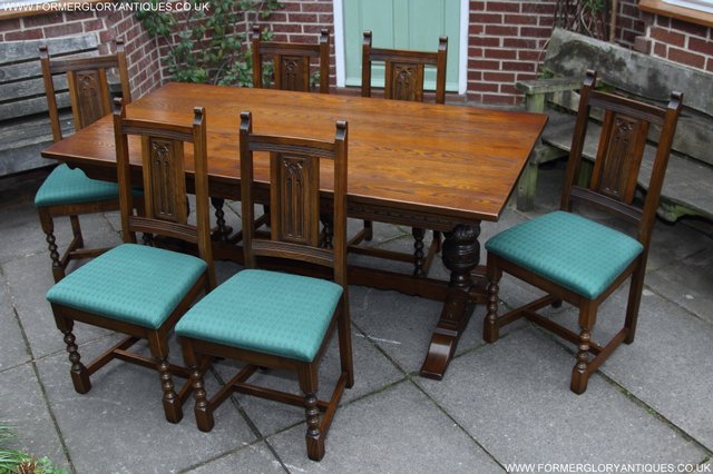 Image 16 of OLD CHARM LIGHT OAK KITCHEN DINING TABLE & SIX CHAIRS