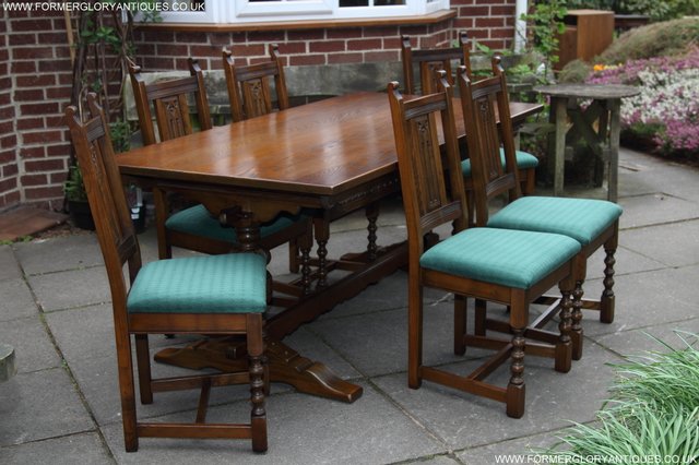 Image 27 of OLD CHARM LIGHT OAK KITCHEN DINING TABLE & SIX CHAIRS