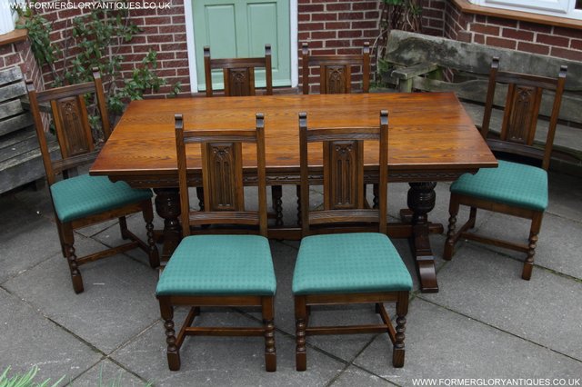 Image 31 of OLD CHARM LIGHT OAK KITCHEN DINING TABLE & SIX CHAIRS
