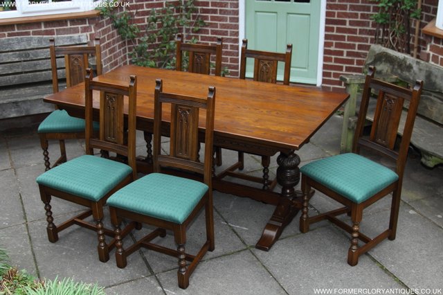 Image 42 of OLD CHARM LIGHT OAK KITCHEN DINING TABLE & SIX CHAIRS