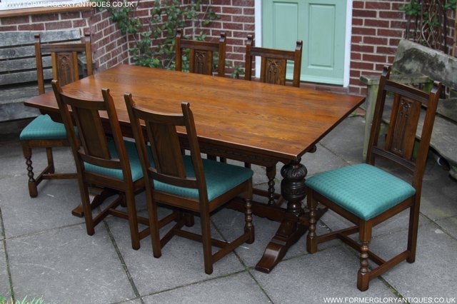 Image 48 of OLD CHARM LIGHT OAK KITCHEN DINING TABLE & SIX CHAIRS