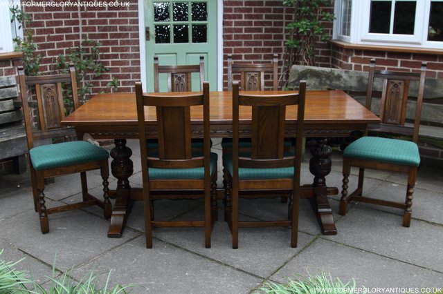 Image 49 of OLD CHARM LIGHT OAK KITCHEN DINING TABLE & SIX CHAIRS