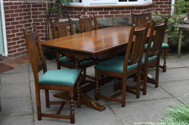 Image 50 of OLD CHARM LIGHT OAK KITCHEN DINING TABLE & SIX CHAIRS