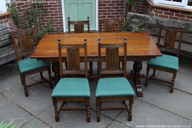 Image 52 of OLD CHARM LIGHT OAK KITCHEN DINING TABLE & SIX CHAIRS