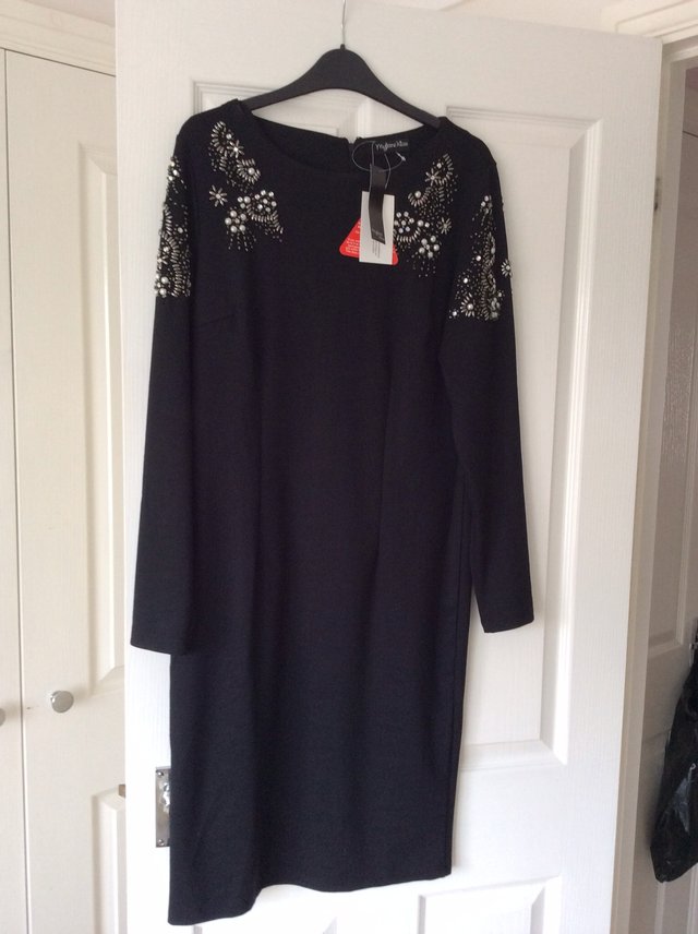 Preview of the first image of Myeline Klass Embellished Black Dress - never worn.