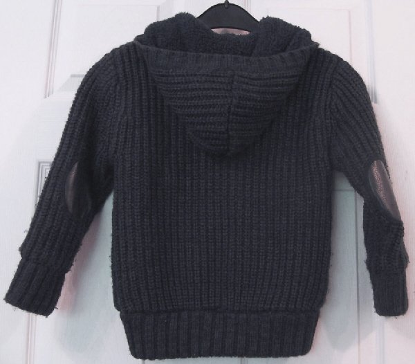 Image 2 of BOYS NAVY KNITTED CARDIGAN WITH FLEECE LINING - AGE 5/6 YRS