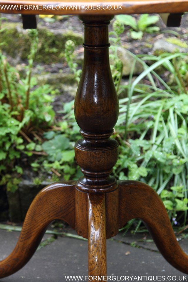 Image 6 of TITCHMARSH GOODWIN STYLE OAK COFFEE LAMP WINE TILT TOP TABLE