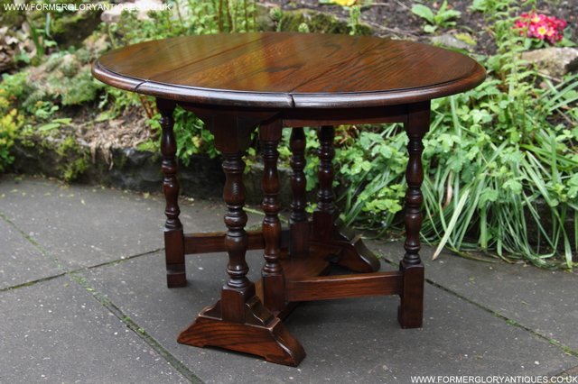 Image 7 of BEVAN FUNNELL OAK SIDE OCCASIONAL COFFEE LAMP PHONE TABLE