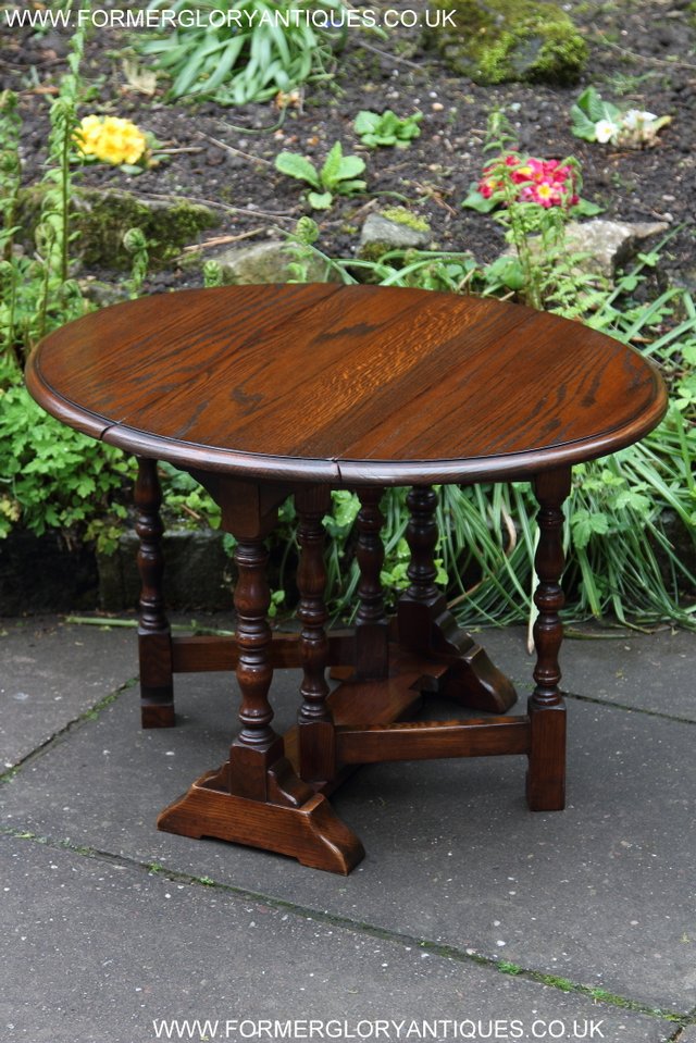 Image 11 of BEVAN FUNNELL OAK SIDE OCCASIONAL COFFEE LAMP PHONE TABLE