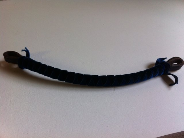 Preview of the first image of pony size blue velvet two tone browband.