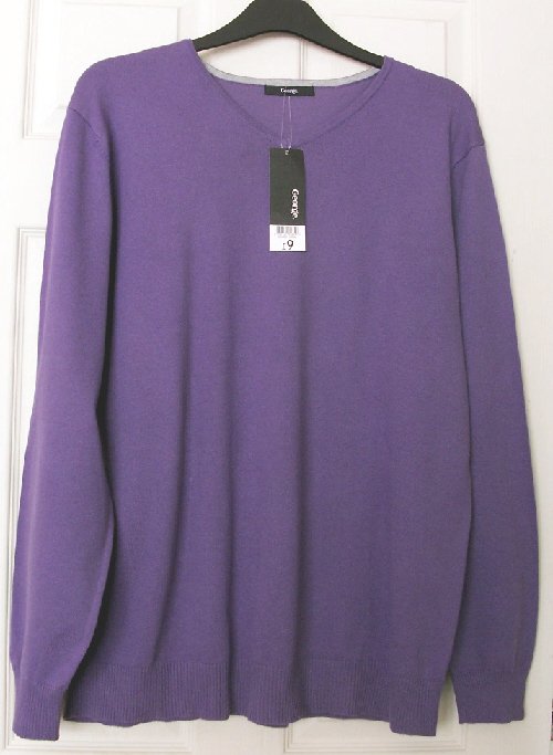 Preview of the first image of Bnwt mens purple jumper by George - sz L  B22.