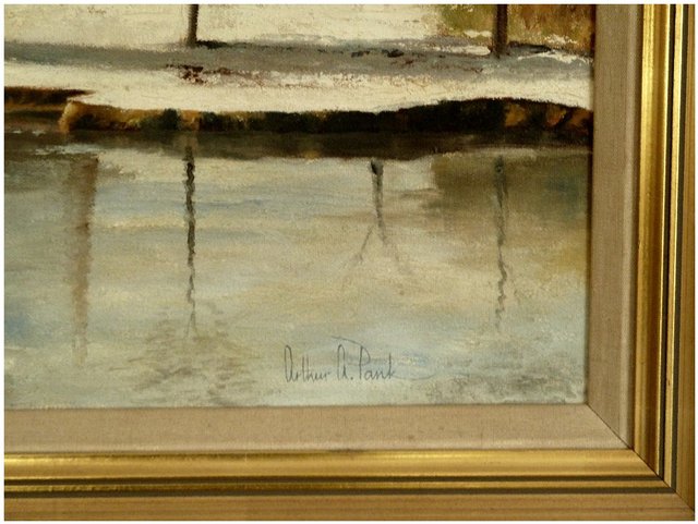 Image 3 of ORIGINAL ARTHUR A PANK OIL PAINTING PULLS FERRY NORWICH