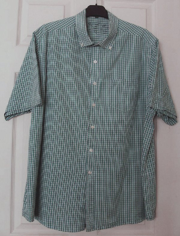 Preview of the first image of mens casual check short sleeve shirt by george - sz xxl  B23.