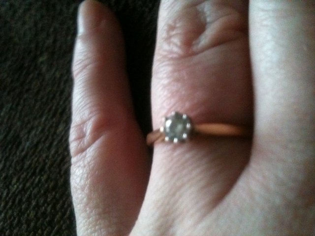 Preview of the first image of 9CT GOLD .25 DIAMOND ENGAGEMENT RING.