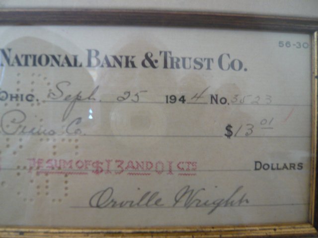 Preview of the first image of Orville Wright Hand Signed Cheque Matted & Framed Display.