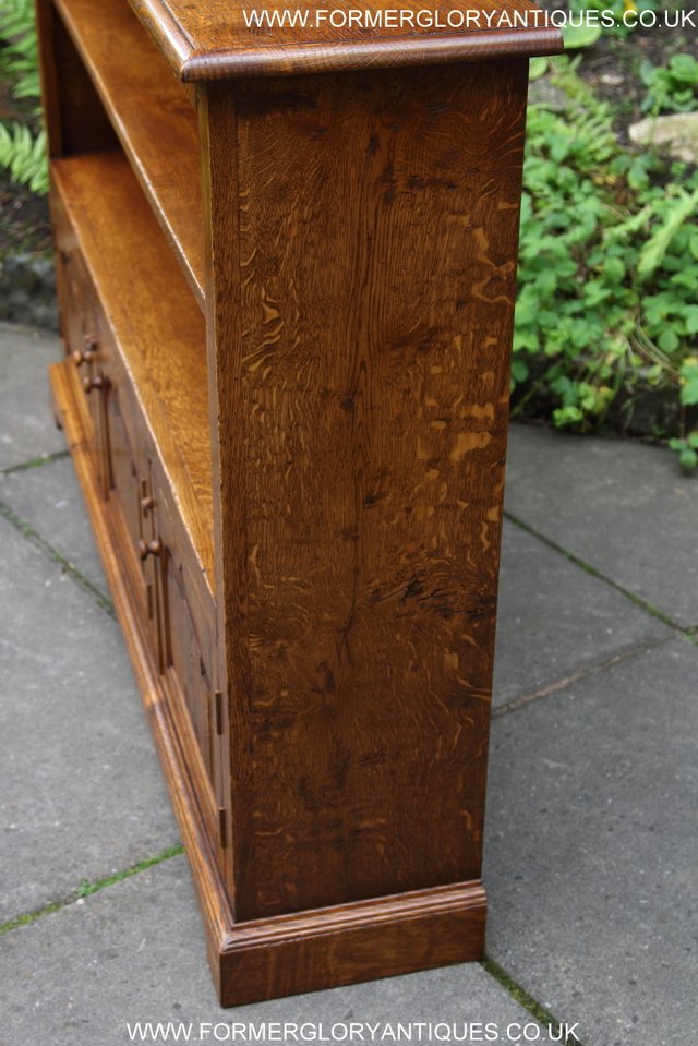 Image 34 of TITCHMARSH GOODWIN STYLE OAK OPEN BOOKCASE CD DVD CABINET