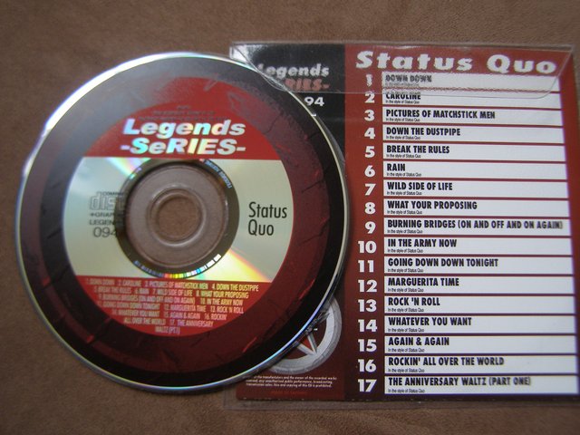 Preview of the first image of Legends 94 Status Quo Karaoke CD (Incl P&P).