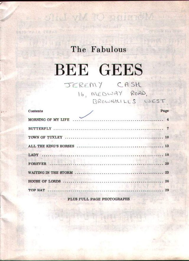 Image 2 of Bee Gees sheet music album, 1960s songs