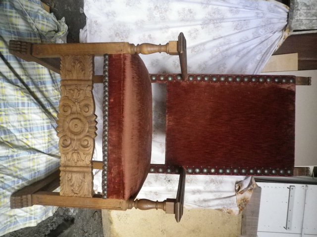 Image 2 of Very Old High back Carver Arm Chair