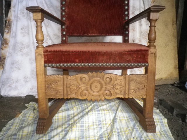 Image 3 of Very Old High back Carver Arm Chair