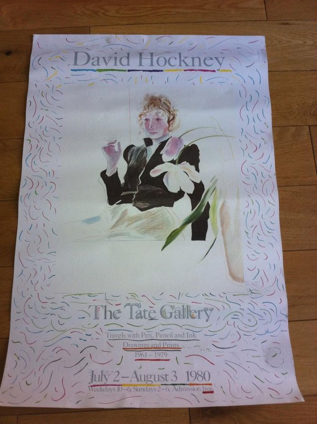 Preview of the first image of David Hockney Ceclia in Black Dress Tate Gallery Poster.