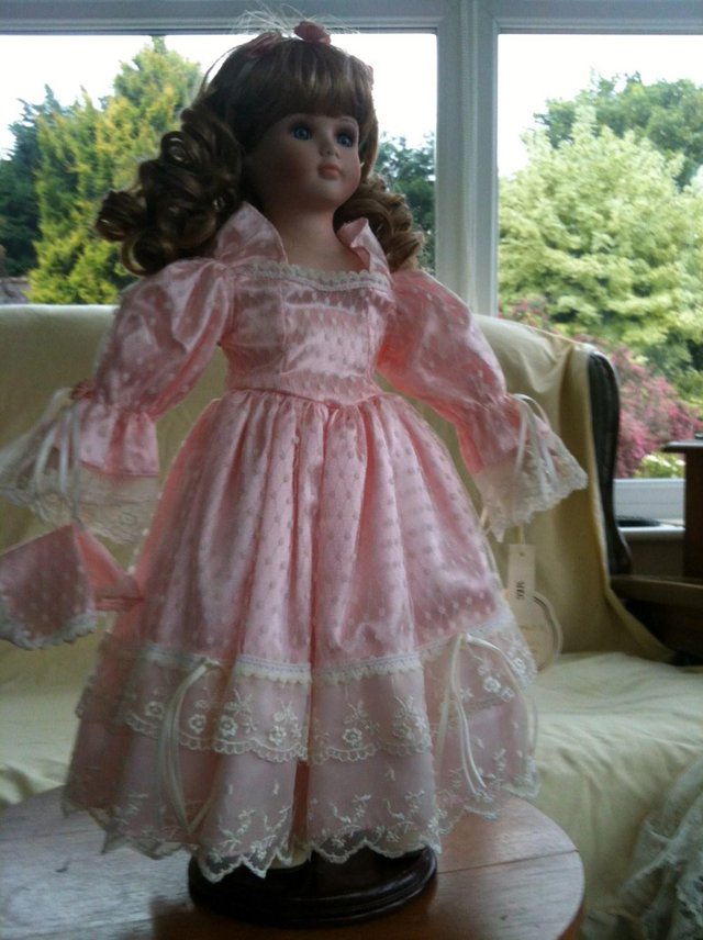 Preview of the first image of Porcelain Alberon doll "Meg" approx "19" high.