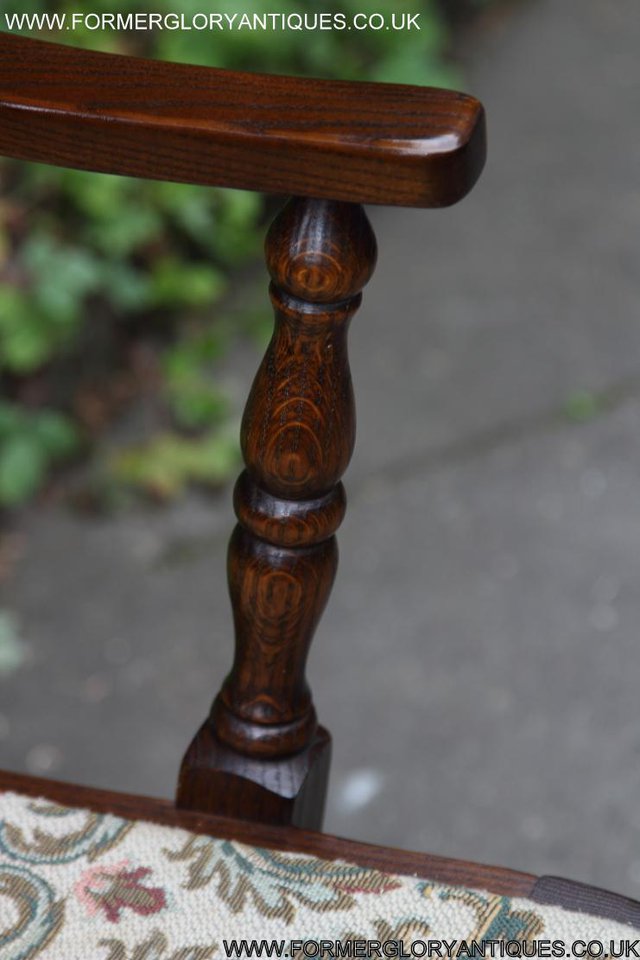 Image 16 of SIX OAK LADDER BACK OLD CHARM STYLE DINING CHAIRS ARMCHAIRS