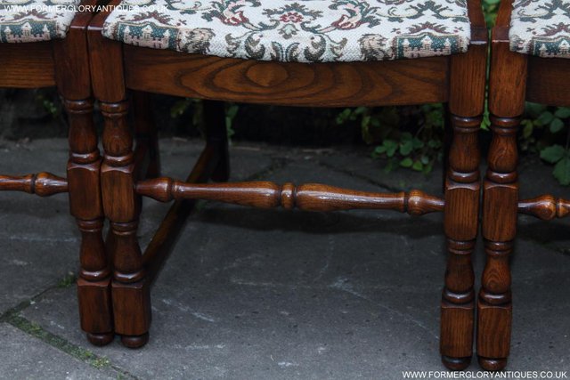 Image 27 of SIX OAK LADDER BACK OLD CHARM STYLE DINING CHAIRS ARMCHAIRS