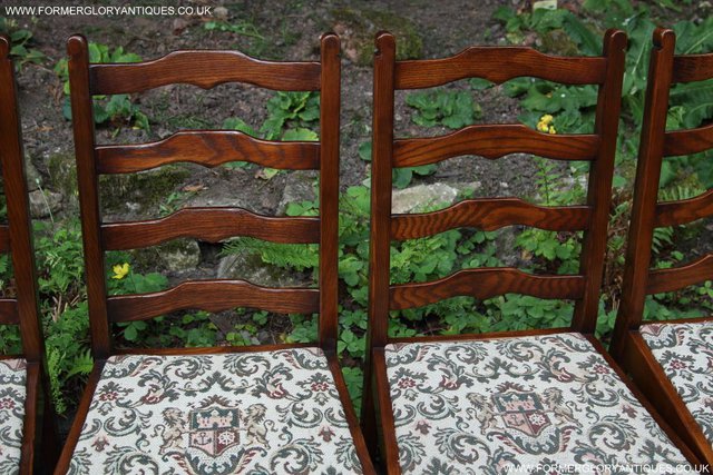 Image 31 of SIX OAK LADDER BACK OLD CHARM STYLE DINING CHAIRS ARMCHAIRS