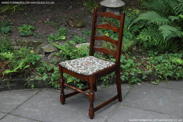 Image 40 of SIX OAK LADDER BACK OLD CHARM STYLE DINING CHAIRS ARMCHAIRS