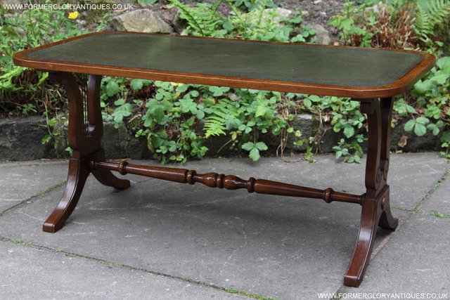 Image 2 of A BEVAN FUNNELL LEATHER OCCASIONAL COFFEE LAMP SOFA TABLE
