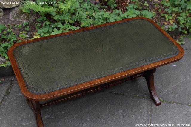 Image 3 of A BEVAN FUNNELL LEATHER OCCASIONAL COFFEE LAMP SOFA TABLE