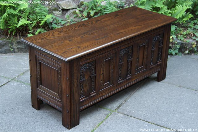 Image 21 of OLD CHARM LIGHT OAK BLANKET TOY BOX RUG CHEST COFFEE TABLE