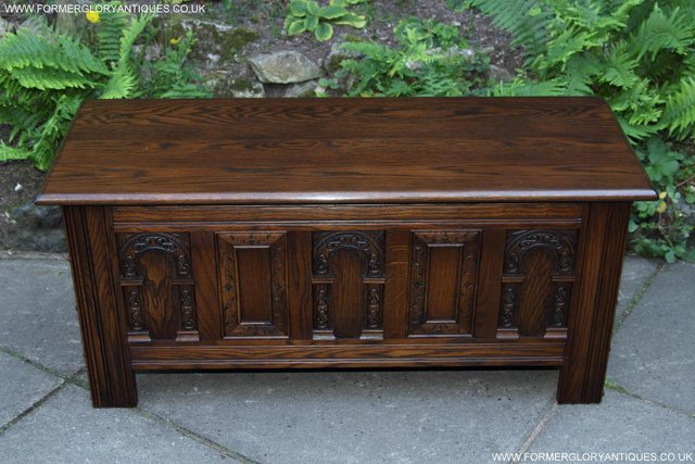 Image 24 of OLD CHARM LIGHT OAK BLANKET TOY BOX RUG CHEST COFFEE TABLE