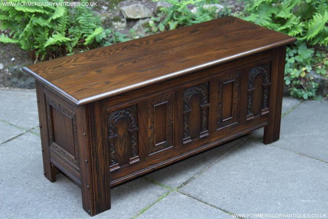 Image 38 of OLD CHARM LIGHT OAK BLANKET TOY BOX RUG CHEST COFFEE TABLE