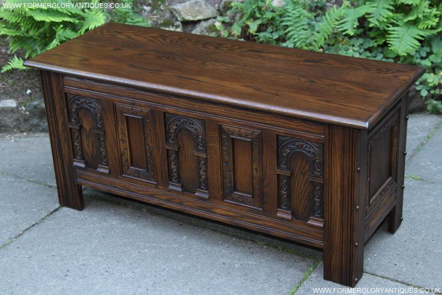 Image 39 of OLD CHARM LIGHT OAK BLANKET TOY BOX RUG CHEST COFFEE TABLE