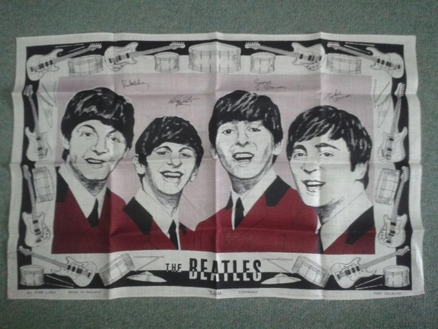 Preview of the first image of Beatles Original Tea Towel Prestine Condition.