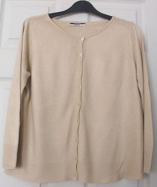 Preview of the first image of PRETTY LADIES BEIGE CARDIGAN BY GEORGE - SZ 12 B20.