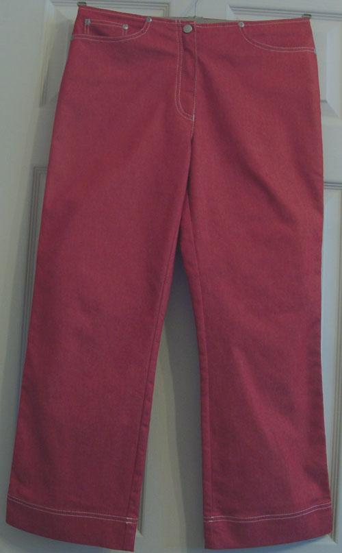Preview of the first image of GORGEOUS LADIES RED CROP TROUSERS BY NEXT - SZ 12 B1.