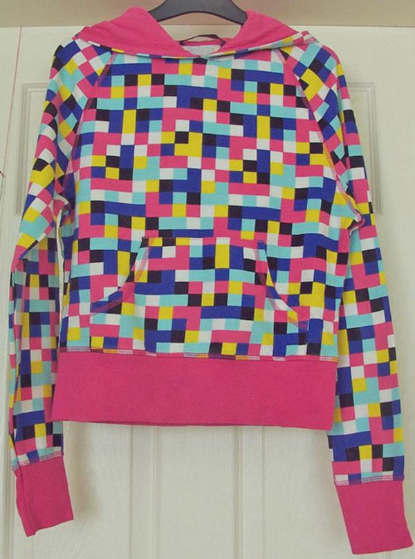 Preview of the first image of JAZZY MULTICOLOURED HOODED CHECK TOP BY GEORGE - SZ 8  B1.