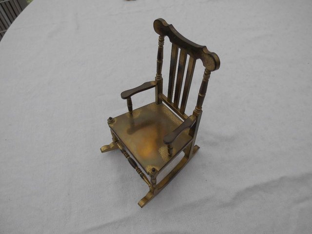Preview of the first image of 6 " Vintage solid BRASS ROCKING CHAIR  £15.