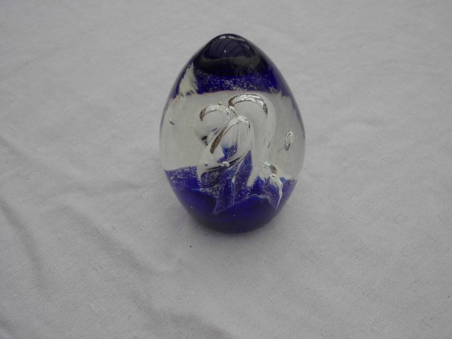 Preview of the first image of Oval glass paperweight - LOVELY  £11.