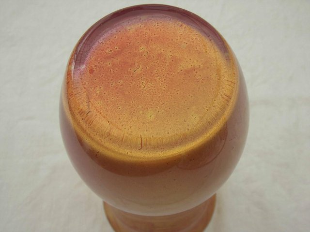 Image 2 of VINTAGE STUDIO ART BURGUNDY /RED & ORANGE glass vase £25