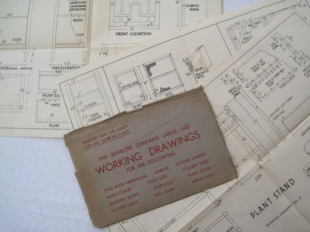 Preview of the first image of ORIGINAL1930s DIY Working Drawings £20.