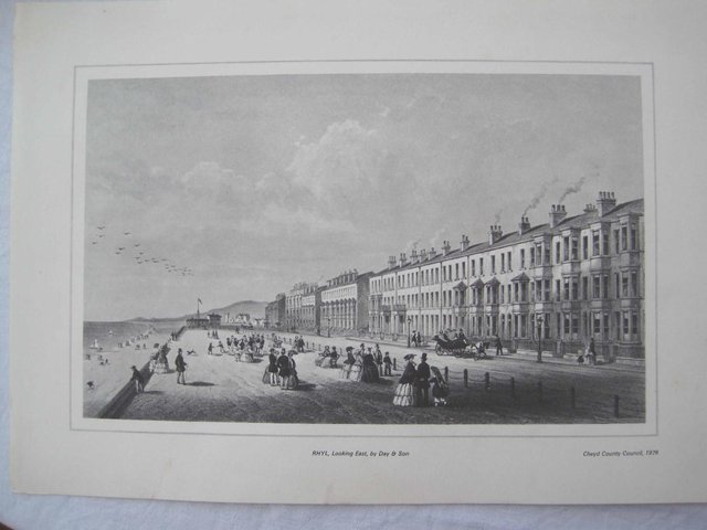 Preview of the first image of Antique Print of ~ 1891 :RHYL Looking East, by Day & Son.