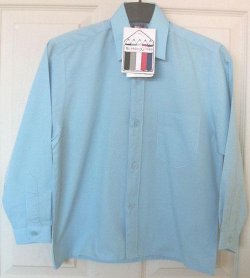 Preview of the first image of BNWT BOYS PALE BLUE SCHOOL SHIRT - AGE 5/6 YRS  B11.