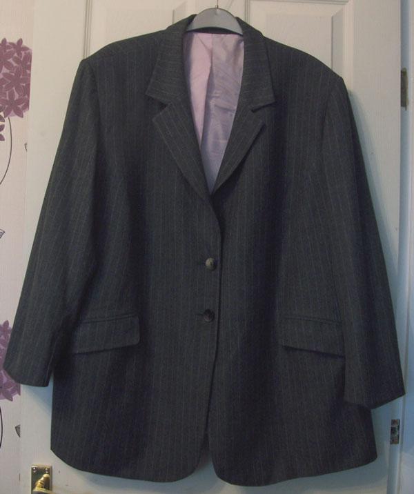 Preview of the first image of LADIES SMART GREY PINSTRIPE JACKET - 54" BUST    B3.