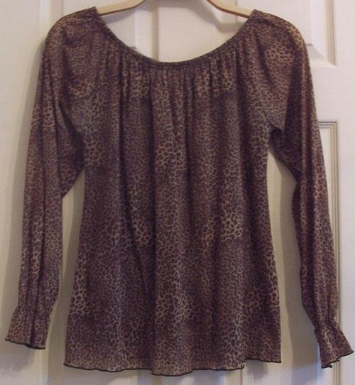 Preview of the first image of LOVELY LEOPARD PRINT BLOUSE BY BON MARCHE - SZ M B1.