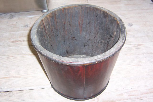 Image 2 of Leather covered coal bucket